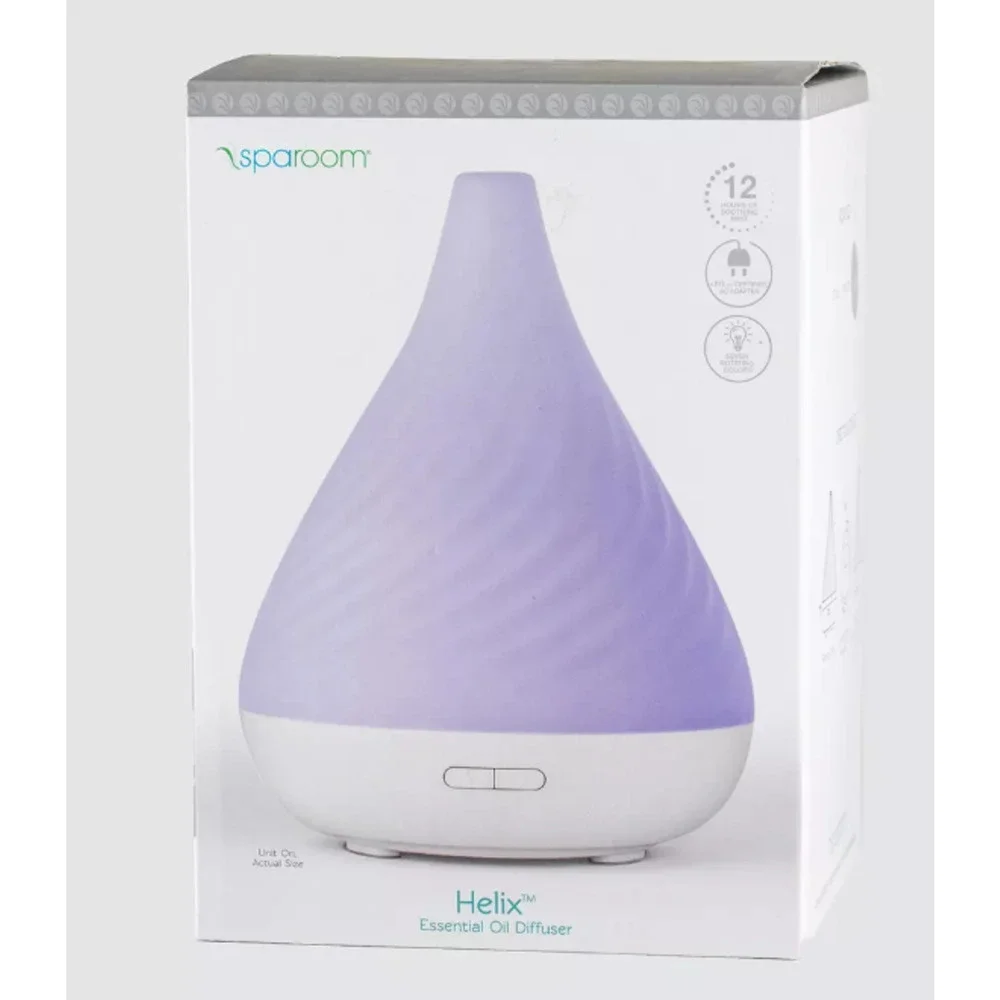SpaRoom Helix Misting Essential Oil Diffuser Multi Light Mode Ultrasonic Open Bx